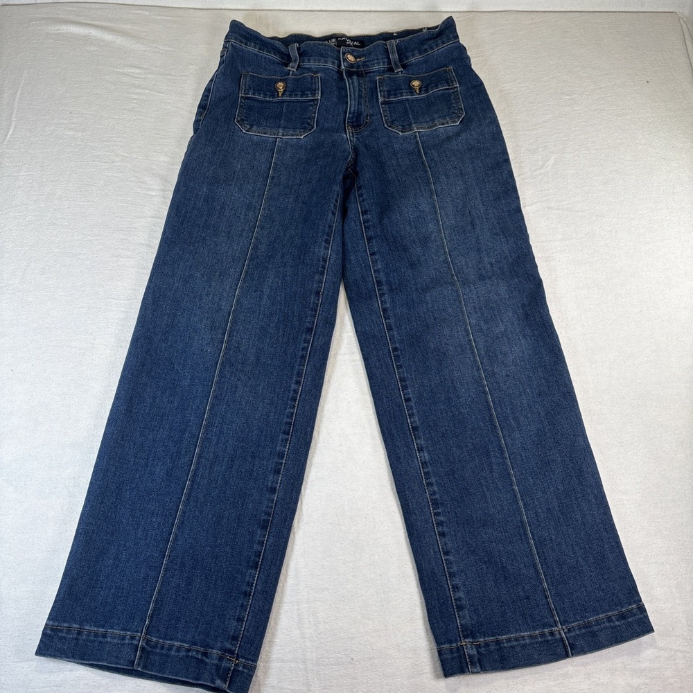 Blue Revival Ariana Midrise Dark Blue Jeans Recycled Wide Leg 30x28